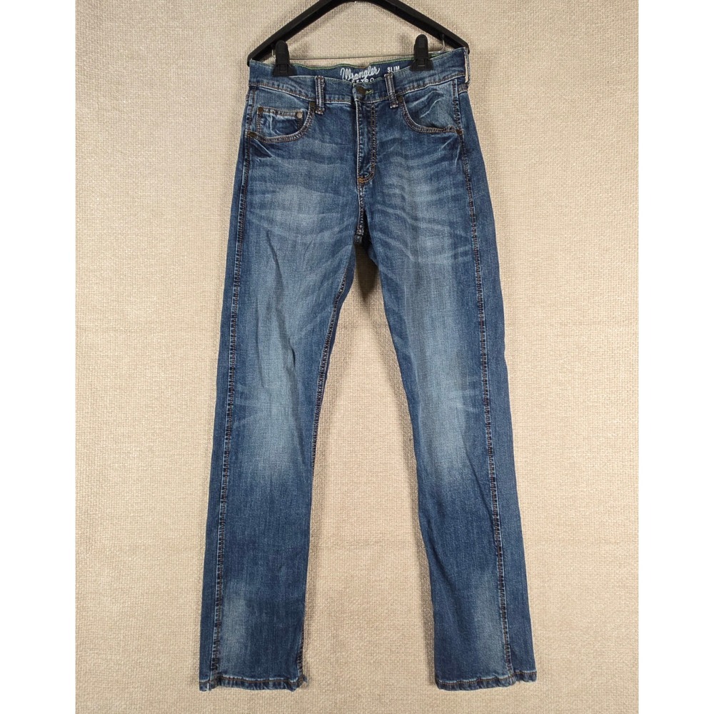 Wrangler Retro Slim Straight Jeans Mens 32x36 Blue Medium Wash 10WLT88BZ